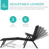imageBest Choice Products Set of 2 Outdoor Patio Chaise Lounge Chair Adjustable Reclining Folding Pool Lounger for Poolside Deck Backyard wSteel Frame 250lb Weight Capacity  BlackBlack