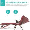 imageBest Choice Products Set of 2 Outdoor Patio Chaise Lounge Chair Adjustable Reclining Folding Pool Lounger for Poolside Deck Backyard wSteel Frame 250lb Weight Capacity  BlackRed