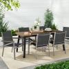 imageBest Choice Products Set of 2 Stackable Outdoor Textilene Chairs AllWeather Conversation Dining Accent Furniture wArmrests  BrownBrownTaupeCharcoal