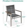 imageBest Choice Products Set of 2 Stackable Outdoor Textilene Chairs AllWeather Conversation Dining Accent Furniture wArmrests  BrownBrownTaupeCharcoal