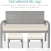 imageBest Choice Products Set of 2 Wicker Ottomans Multipurpose Outdoor Furniture for Patio Backyard Additional Seating Footrest Side Table wRemovable Cushions Steel Frame  GrayCreamGrayCream