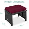 imageBest Choice Products Set of 2 Wicker Ottomans Multipurpose Outdoor Furniture for Patio Backyard Additional Seating Footrest Side Table wRemovable Cushions Steel Frame  GrayCreamDeep BurgundyBlack