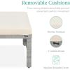 imageBest Choice Products Set of 2 Wicker Ottomans Multipurpose Outdoor Furniture for Patio Backyard Additional Seating Footrest Side Table wRemovable Cushions Steel Frame  GrayCreamGrayCream