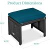 imageBest Choice Products Set of 2 Wicker Ottomans Multipurpose Outdoor Furniture for Patio Backyard Additional Seating Footrest Side Table wRemovable Cushions Steel Frame  GrayCreamPeacock BlueBlack