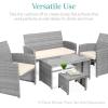 imageBest Choice Products Set of 2 Wicker Ottomans Multipurpose Outdoor Furniture for Patio Backyard Additional Seating Footrest Side Table wRemovable Cushions Steel Frame  GrayCreamGrayCream