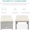 imageBest Choice Products Set of 2 Wicker Ottomans Multipurpose Outdoor Furniture for Patio Backyard Additional Seating Footrest Side Table wRemovable Cushions Steel Frame  GrayCreamGrayCream