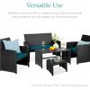 imageBest Choice Products Set of 2 Wicker Ottomans Multipurpose Outdoor Furniture for Patio Backyard Additional Seating Footrest Side Table wRemovable Cushions Steel Frame  GrayCreamPeacock BlueBlack