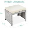 imageBest Choice Products Set of 2 Wicker Ottomans Multipurpose Outdoor Furniture for Patio Backyard Additional Seating Footrest Side Table wRemovable Cushions Steel Frame  GrayCreamGrayCream