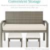imageBest Choice Products Set of 2 Wicker Ottomans Multipurpose Outdoor Furniture for Patio Backyard Additional Seating Footrest Side Table wRemovable Cushions Steel Frame  GrayCreamWhite SandTaupe