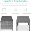 imageBest Choice Products Set of 2 Wicker Ottomans Multipurpose Outdoor Furniture for Patio Backyard Additional Seating Footrest Side Table wRemovable Cushions Steel Frame  GrayCreamGrayGray