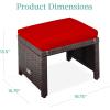 imageBest Choice Products Set of 2 Wicker Ottomans Multipurpose Outdoor Furniture for Patio Backyard Additional Seating Footrest Side Table wRemovable Cushions Steel Frame  GrayCreamBrownRed
