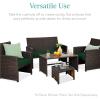 imageBest Choice Products Set of 2 Wicker Ottomans Multipurpose Outdoor Furniture for Patio Backyard Additional Seating Footrest Side Table wRemovable Cushions Steel Frame  GrayCreamMidnight GreenBrown