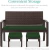 imageBest Choice Products Set of 2 Wicker Ottomans Multipurpose Outdoor Furniture for Patio Backyard Additional Seating Footrest Side Table wRemovable Cushions Steel Frame  GrayCreamMidnight GreenBrown