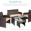 imageBest Choice Products Set of 2 Wicker Ottomans Multipurpose Outdoor Furniture for Patio Backyard Additional Seating Footrest Side Table wRemovable Cushions Steel Frame  GrayCreamBrownTan