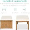 imageBest Choice Products Set of 2 Wicker Ottomans Multipurpose Outdoor Furniture for Patio Backyard Additional Seating Footrest Side Table wRemovable Cushions Steel Frame  GrayCreamIvoryNatural