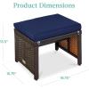 imageBest Choice Products Set of 2 Wicker Ottomans Multipurpose Outdoor Furniture for Patio Backyard Additional Seating Footrest Side Table wRemovable Cushions Steel Frame  GrayCreamNavyBrown