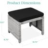 imageBest Choice Products Set of 2 Wicker Ottomans Multipurpose Outdoor Furniture for Patio Backyard Additional Seating Footrest Side Table wRemovable Cushions Steel Frame  GrayCreamGrayBlack