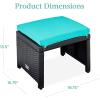 imageBest Choice Products Set of 2 Wicker Ottomans Multipurpose Outdoor Furniture for Patio Backyard Additional Seating Footrest Side Table wRemovable Cushions Steel Frame  GrayCreamBlackTeal