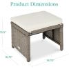 imageBest Choice Products Set of 2 Wicker Ottomans Multipurpose Outdoor Furniture for Patio Backyard Additional Seating Footrest Side Table wRemovable Cushions Steel Frame  GrayCreamWhite SandTaupe