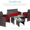 imageBest Choice Products Set of 2 Wicker Ottomans Multipurpose Outdoor Furniture for Patio Backyard Additional Seating Footrest Side Table wRemovable Cushions Steel Frame  GrayCreamBrownRed