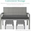 imageBest Choice Products Set of 2 Wicker Ottomans Multipurpose Outdoor Furniture for Patio Backyard Additional Seating Footrest Side Table wRemovable Cushions Steel Frame  GrayCreamGrayGray