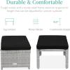 imageBest Choice Products Set of 2 Wicker Ottomans Multipurpose Outdoor Furniture for Patio Backyard Additional Seating Footrest Side Table wRemovable Cushions Steel Frame  GrayCreamGrayBlack