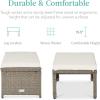 imageBest Choice Products Set of 2 Wicker Ottomans Multipurpose Outdoor Furniture for Patio Backyard Additional Seating Footrest Side Table wRemovable Cushions Steel Frame  GrayCreamWhite SandTaupe