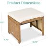 imageBest Choice Products Set of 2 Wicker Ottomans Multipurpose Outdoor Furniture for Patio Backyard Additional Seating Footrest Side Table wRemovable Cushions Steel Frame  GrayCreamIvoryNatural