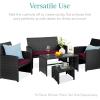 imageBest Choice Products Set of 2 Wicker Ottomans Multipurpose Outdoor Furniture for Patio Backyard Additional Seating Footrest Side Table wRemovable Cushions Steel Frame  GrayCreamDeep BurgundyBlack