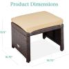 imageBest Choice Products Set of 2 Wicker Ottomans Multipurpose Outdoor Furniture for Patio Backyard Additional Seating Footrest Side Table wRemovable Cushions Steel Frame  GrayCreamBrownTan