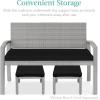 imageBest Choice Products Set of 2 Wicker Ottomans Multipurpose Outdoor Furniture for Patio Backyard Additional Seating Footrest Side Table wRemovable Cushions Steel Frame  GrayCreamGrayBlack