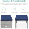 imageBest Choice Products Set of 2 Wicker Ottomans Multipurpose Outdoor Furniture for Patio Backyard Additional Seating Footrest Side Table wRemovable Cushions Steel Frame  GrayCreamGrayNavy