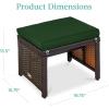 imageBest Choice Products Set of 2 Wicker Ottomans Multipurpose Outdoor Furniture for Patio Backyard Additional Seating Footrest Side Table wRemovable Cushions Steel Frame  GrayCreamMidnight GreenBrown