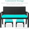 imageBest Choice Products Set of 2 Wicker Ottomans Multipurpose Outdoor Furniture for Patio Backyard Additional Seating Footrest Side Table wRemovable Cushions Steel Frame  GrayCreamBlackTeal