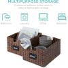 imageBest Choice Products Set of 4 9x12in Water Hyacinth Pantry Baskets Woven Organizers wChalkboard Label Chalk Marker  NaturalBrown