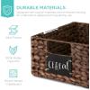 imageBest Choice Products Set of 4 9x12in Water Hyacinth Pantry Baskets Woven Organizers wChalkboard Label Chalk Marker  NaturalBrown