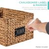 imageBest Choice Products Set of 4 9x12in Water Hyacinth Pantry Baskets Woven Organizers wChalkboard Label Chalk Marker  NaturalChestnut