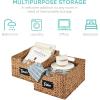 imageBest Choice Products Set of 4 9x12in Water Hyacinth Pantry Baskets Woven Organizers wChalkboard Label Chalk Marker  NaturalChestnut