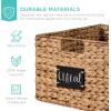 imageBest Choice Products Set of 4 9x12in Water Hyacinth Pantry Baskets Woven Organizers wChalkboard Label Chalk Marker  NaturalChestnut
