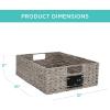 imageBest Choice Products Set of 4 9x12in Water Hyacinth Pantry Baskets Woven Organizers wChalkboard Label Chalk Marker  NaturalGray