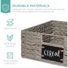 imageBest Choice Products Set of 4 9x12in Water Hyacinth Pantry Baskets Woven Organizers wChalkboard Label Chalk Marker  NaturalGray