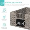 imageBest Choice Products Set of 4 9x12in Water Hyacinth Pantry Baskets Woven Organizers wChalkboard Label Chalk Marker  NaturalGray