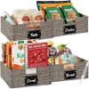 imageBest Choice Products Set of 4 9x12in Water Hyacinth Pantry Baskets Woven Organizers wChalkboard Label Chalk Marker  NaturalGray