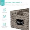 imageBest Choice Products Set of 4 9x12in Water Hyacinth Pantry Baskets Woven Organizers wChalkboard Label Chalk Marker  NaturalGray