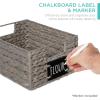 imageBest Choice Products Set of 4 9x12in Water Hyacinth Pantry Baskets Woven Organizers wChalkboard Label Chalk Marker  NaturalGray