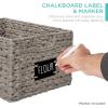 imageBest Choice Products Set of 4 9x12in Water Hyacinth Pantry Baskets Woven Organizers wChalkboard Label Chalk Marker  NaturalGray