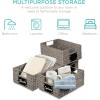 imageBest Choice Products Set of 4 9x12in Water Hyacinth Pantry Baskets Woven Organizers wChalkboard Label Chalk Marker  NaturalGray