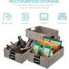 imageBest Choice Products Set of 4 9x12in Water Hyacinth Pantry Baskets Woven Organizers wChalkboard Label Chalk Marker  NaturalGray
