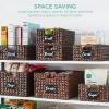 imageBest Choice Products Set of 4 9x12in Water Hyacinth Pantry Baskets Woven Organizers wChalkboard Label Chalk Marker  NaturalGray