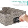 imageBest Choice Products Set of 4 9x12in Water Hyacinth Pantry Baskets Woven Organizers wChalkboard Label Chalk Marker  NaturalGray